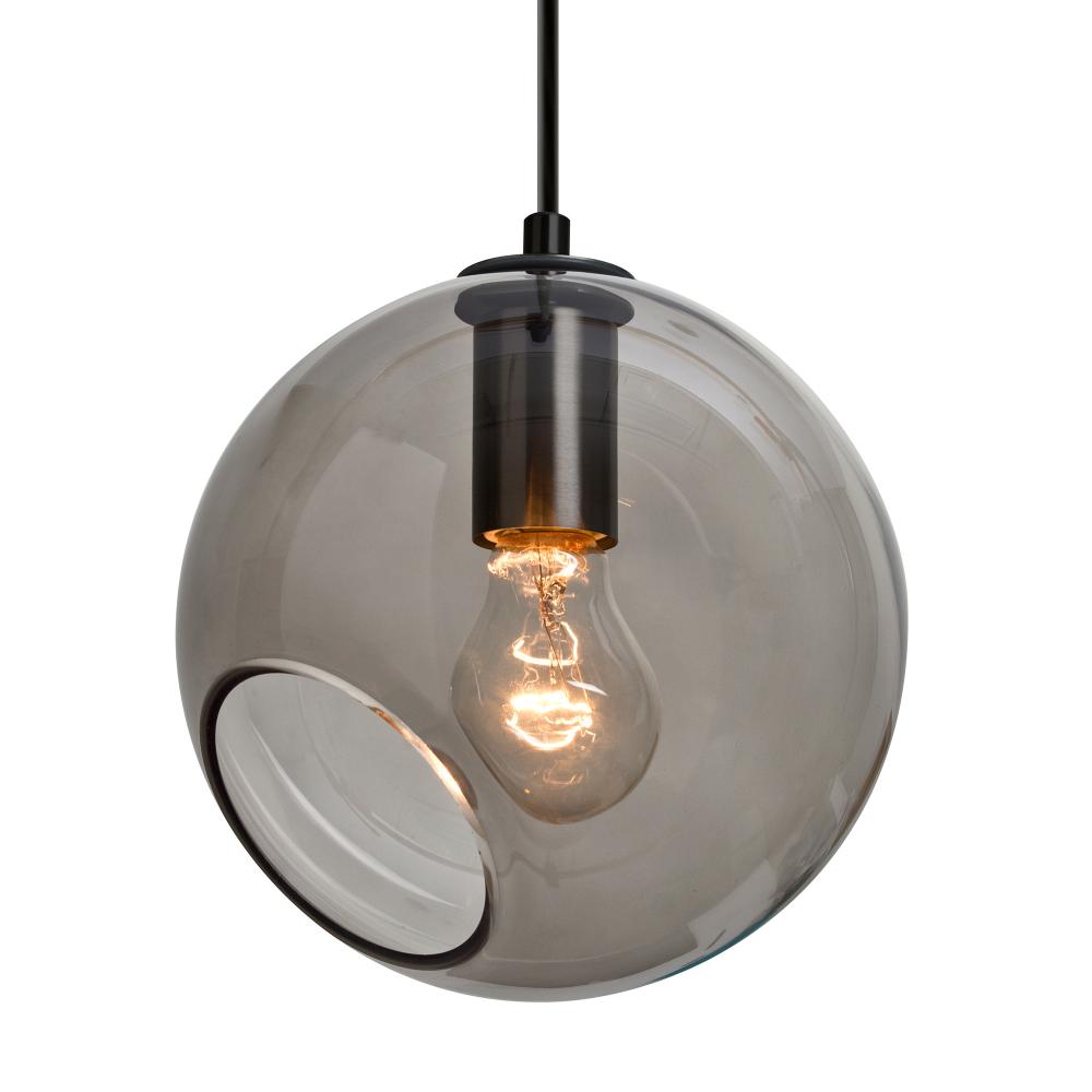 Besa, Maestro 8 Cord Pendant, Smoke, Black Finish, 1x60W Medium base