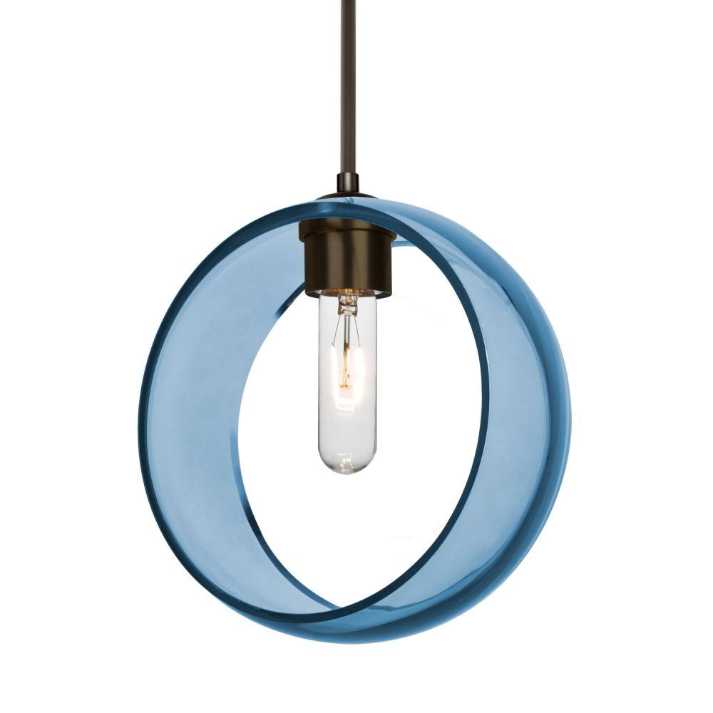 Besa Mana Pendant, Blue, Bronze Finish, 1x60W Medium Base