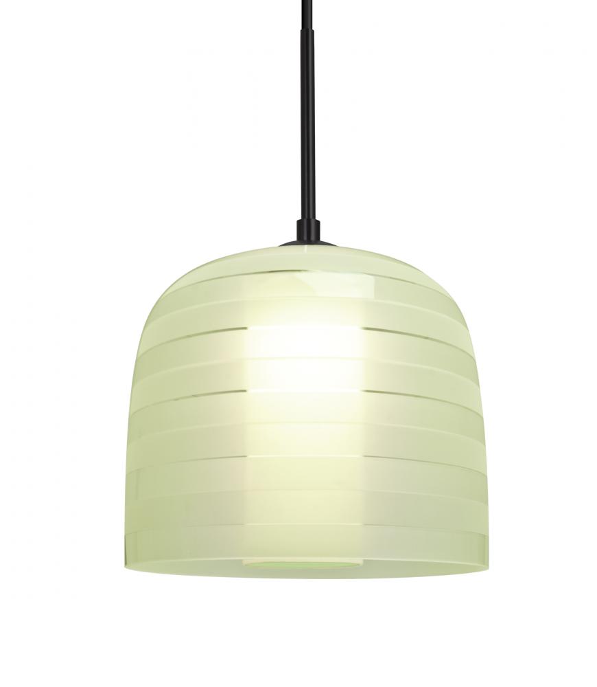 Besa, Mitzi 7 Cord Pendant, Chartreuse, Black Finish, 1x9W LED
