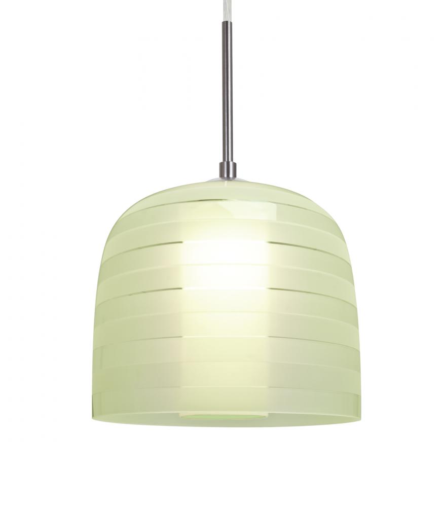Besa, Mitzi 7 Cord Pendant, Chartreuse, Satin Nickel Finish, 1x9W LED