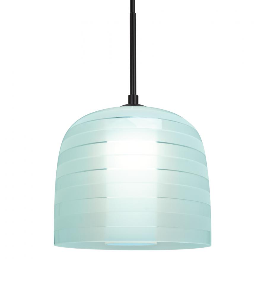 Besa, Mitzi 7 Cord Pendant, Cyan, Black Finish, 1x9W LED