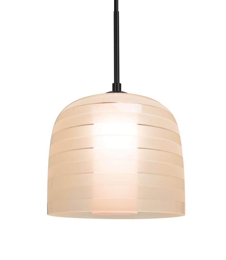Besa, Mitzi 7 Cord Pendant, Salmon, Black Finish, 1x9W LED