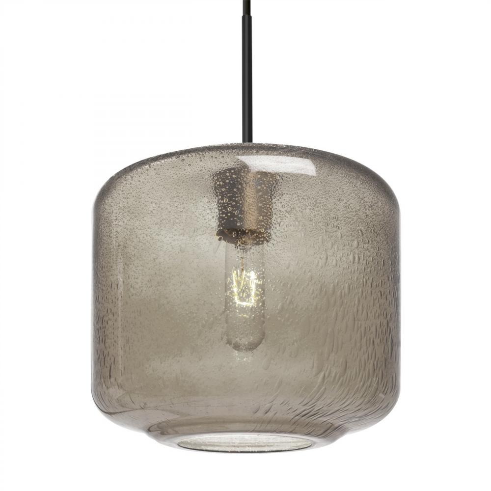Besa Niles 10 Pendant, Smoke Bubble, Black Finish, 1x60W Medium Base T10