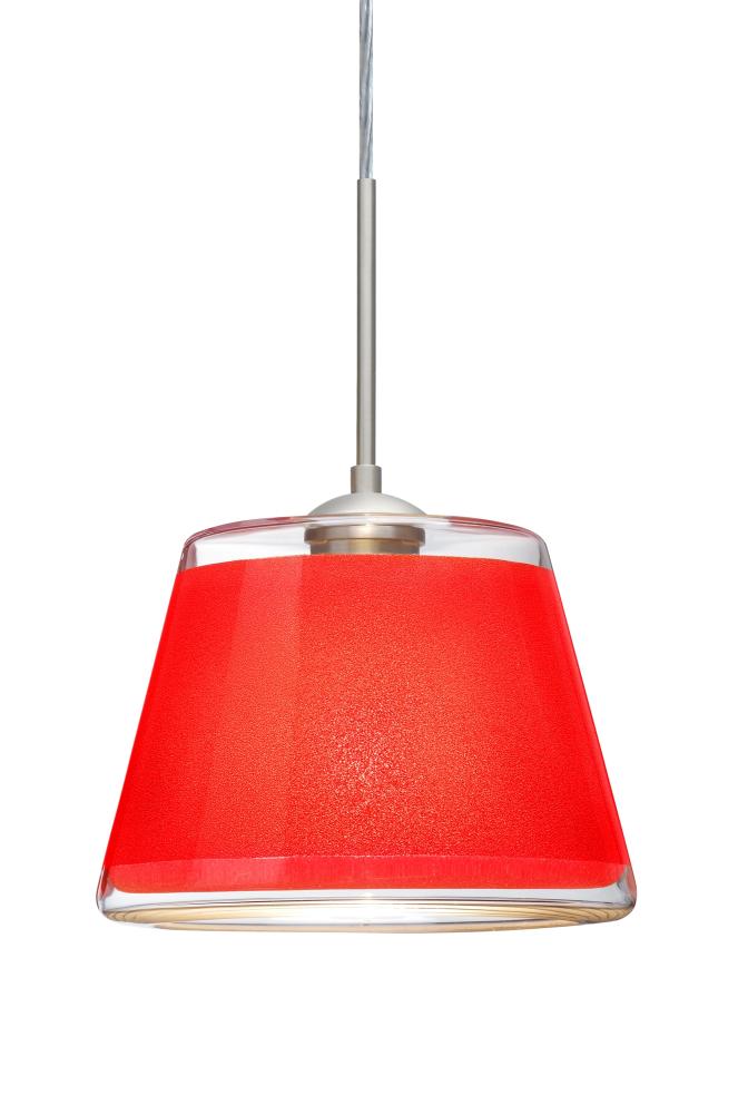 Besa Pendant Pica 9 Satin Nickel Red Sand 1x75W Medium Base