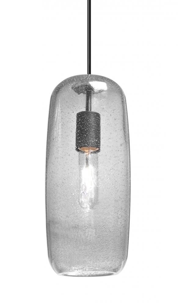 Besa, Pinot 13 Cord Pendant, Clear Bubble, Black FInish 1x60W Incandescent