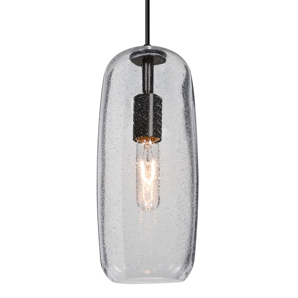 Besa, Pinot 13 Cord Pendant, Clear Bubble, Black FInish 1x4W LED Filament
