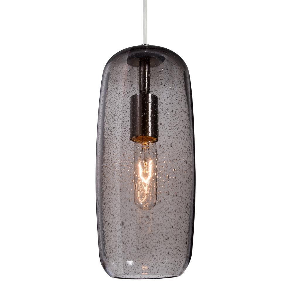 Besa, Pinot 13 Cord Pendant, Smoke Bubble, Satin Nickel FInish 1x60W Medium Base, 15Ft. Cord