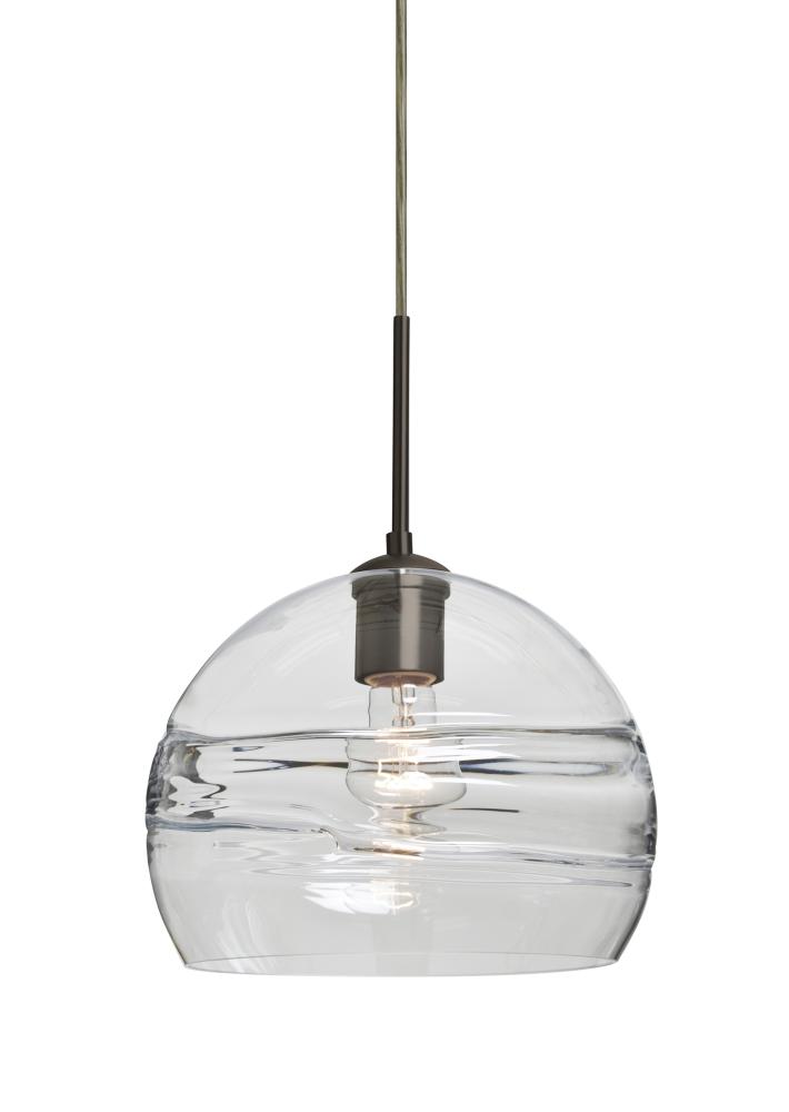 Besa Spirit 10 Pendant, Clear, Bronze Finish, 1x60W Medium Base