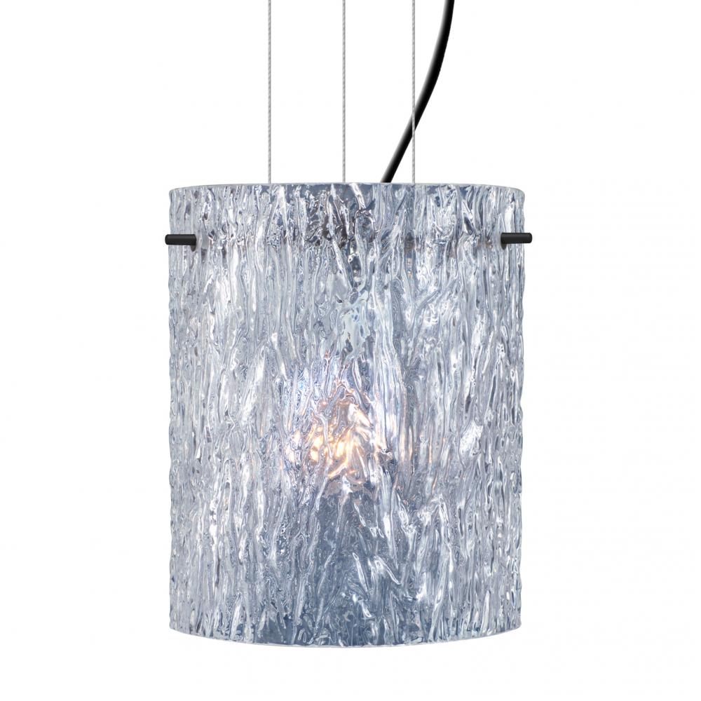 Besa Pendant Tamburo 8 Black Clear Stone 1x100W Medium Base