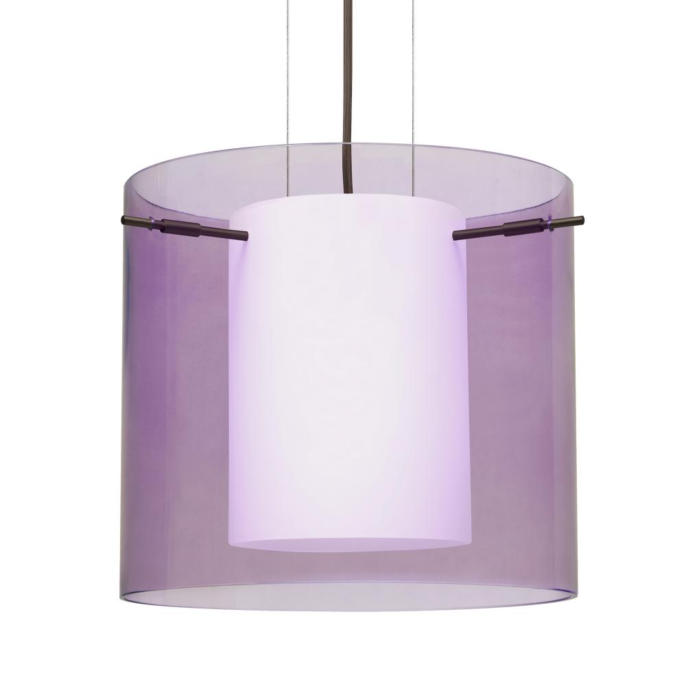 Besa Pendant Pahu 12 Bronze Transparent Amethyst 1x100W Medium Base, 15Ft. Option