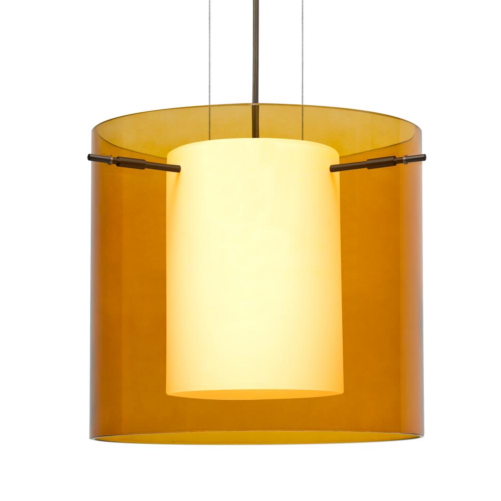 Besa Pendant Pahu 12 Bronze Transparent Armagnac 1x100W Medium Base, 15Ft. Option