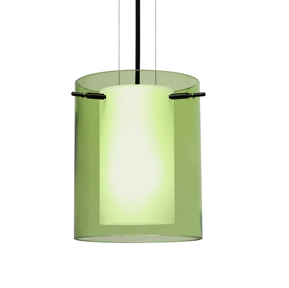 Besa Pendant Pahu 8 Black Transparent Olive/Opal 1x100W Medium Base