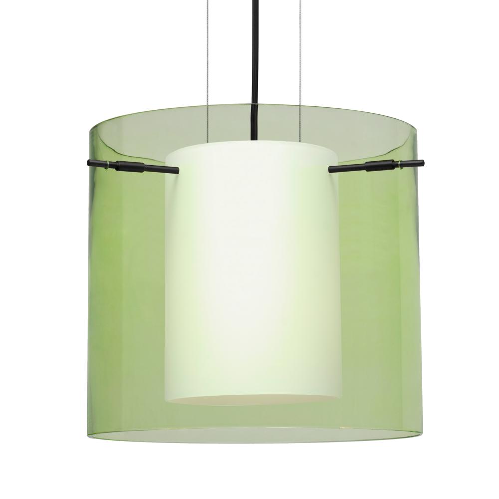 Besa Pendant Pahu 12 Black Transparent Olive 1x100W Medium Base