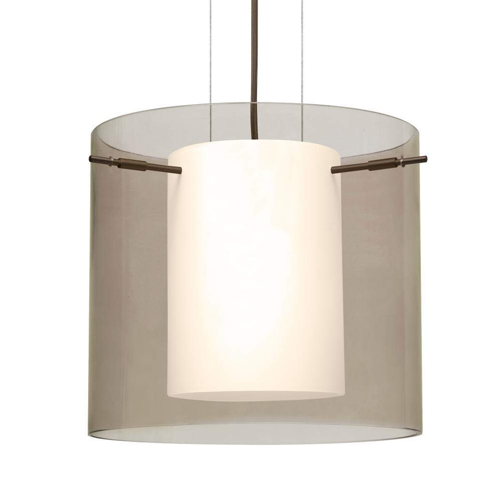 Besa Pendant Pahu 12 Bronze Transparent Smoke 1x100W Medium Base, 15Ft. Option