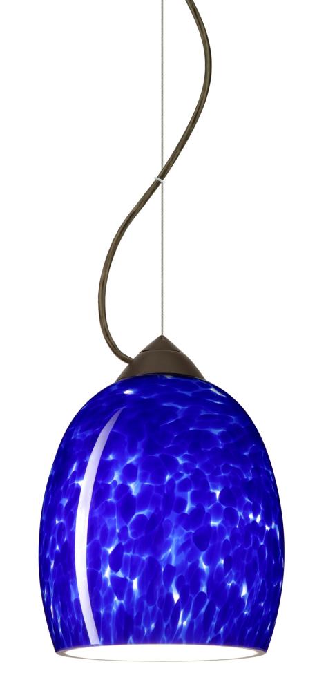 Besa Lucia Stem Pendant Blue Cloud Bronze 1x100W Medium Base, 15Ft. Cord