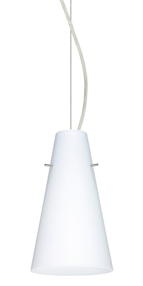 Besa Cierro LED Cable Pendant Opal Matte Satin Nickel 1x9W LED, 15Ft. Cord