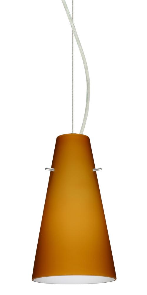 Besa Cierro LED Cable Pendant Amber Matte Satin Nickel 1x9W LED, 15Ft. Cord