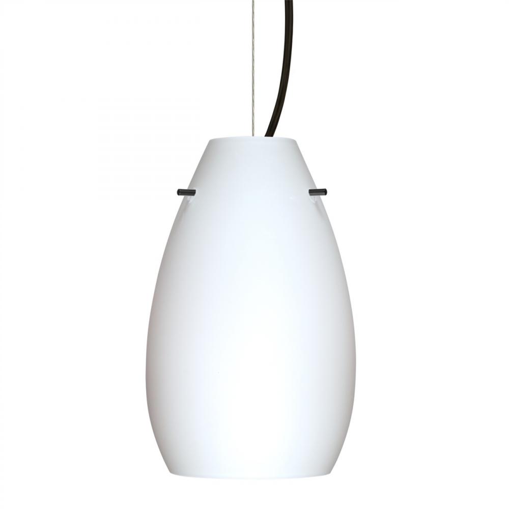 Besa Pera 9 Cable Pendant Opal Matte Black 1x100W Medium Base