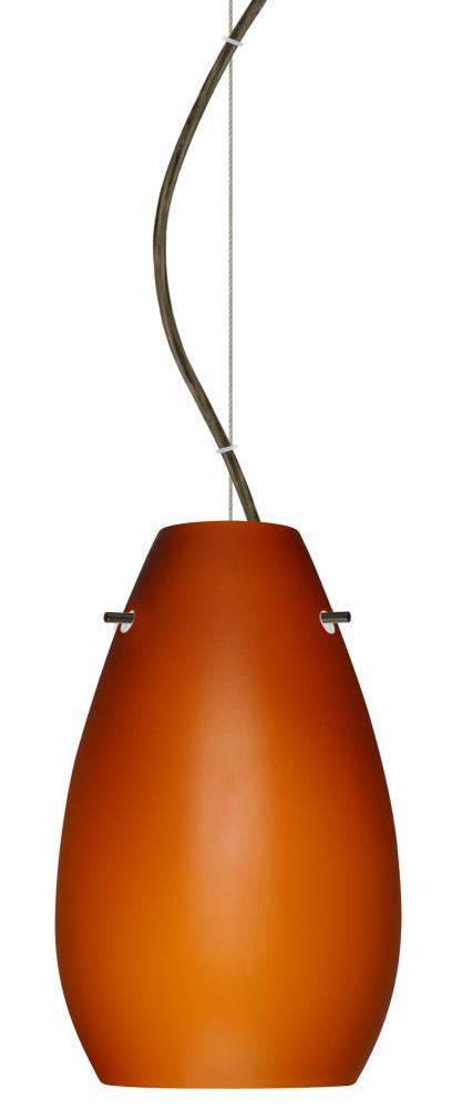 Besa Pera 9 Cable Pendant Amber Matte Bronze 1x100W Medium Base, 15Ft. Cord
