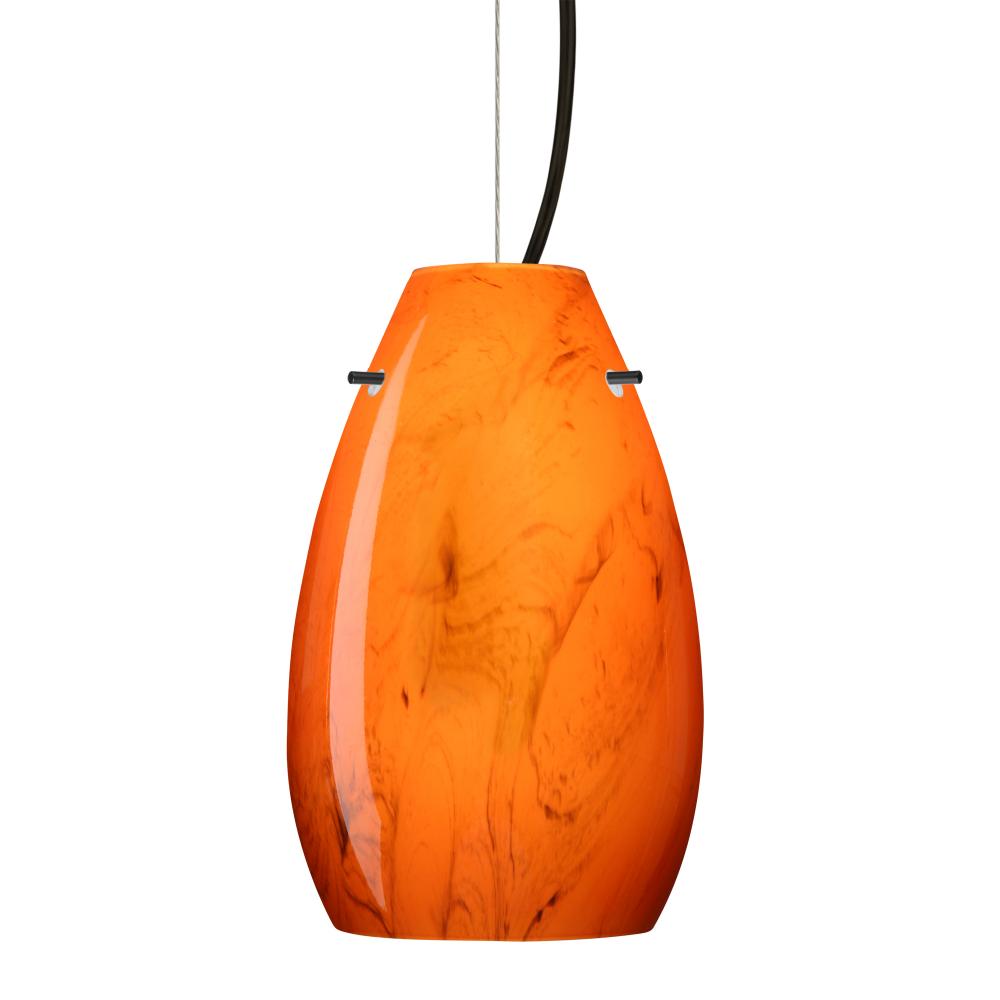 Besa Pera 9 Cable Pendant Habanero Black 1x100W Medium Base