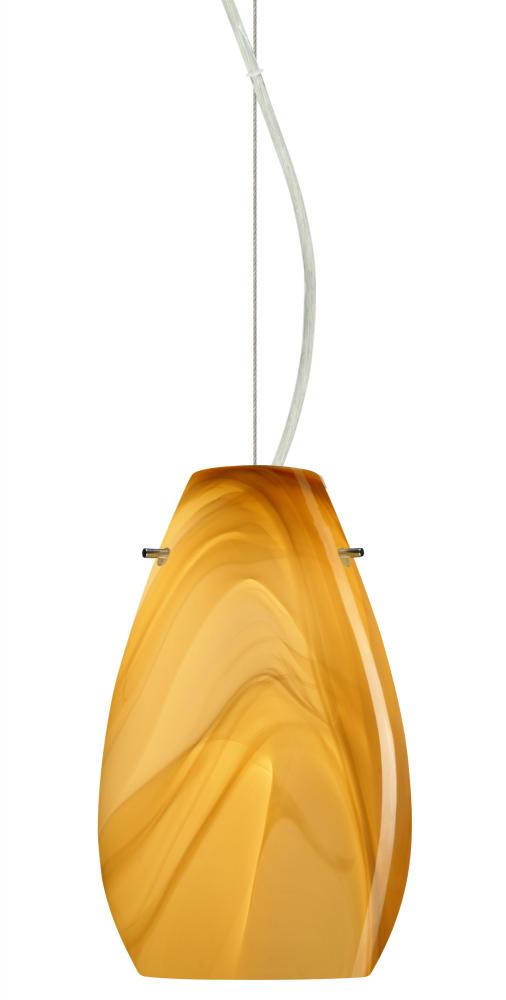 Besa Pera 9 LED Pendant Honey Satin Nickel 1x9W LED, 15Ft. Cord