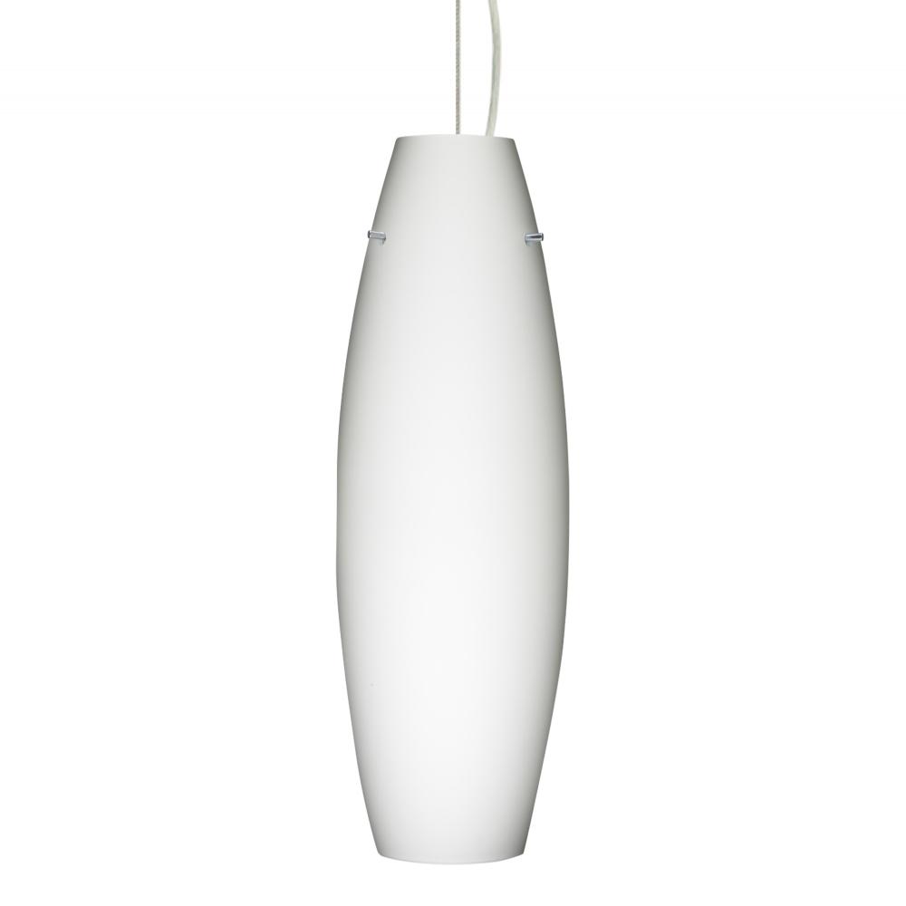 Besa Pendant Suzi 18 Satin Nickel Opal Matte 1x150W Medium Base A21, 15Ft. Cord