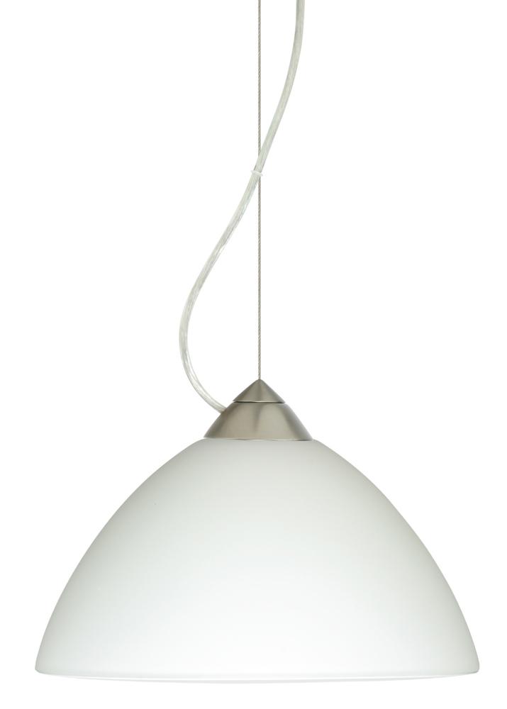 Besa Tessa LED Cable Pendant White Satin Nickel 1x9W LED, 15Ft. Cord