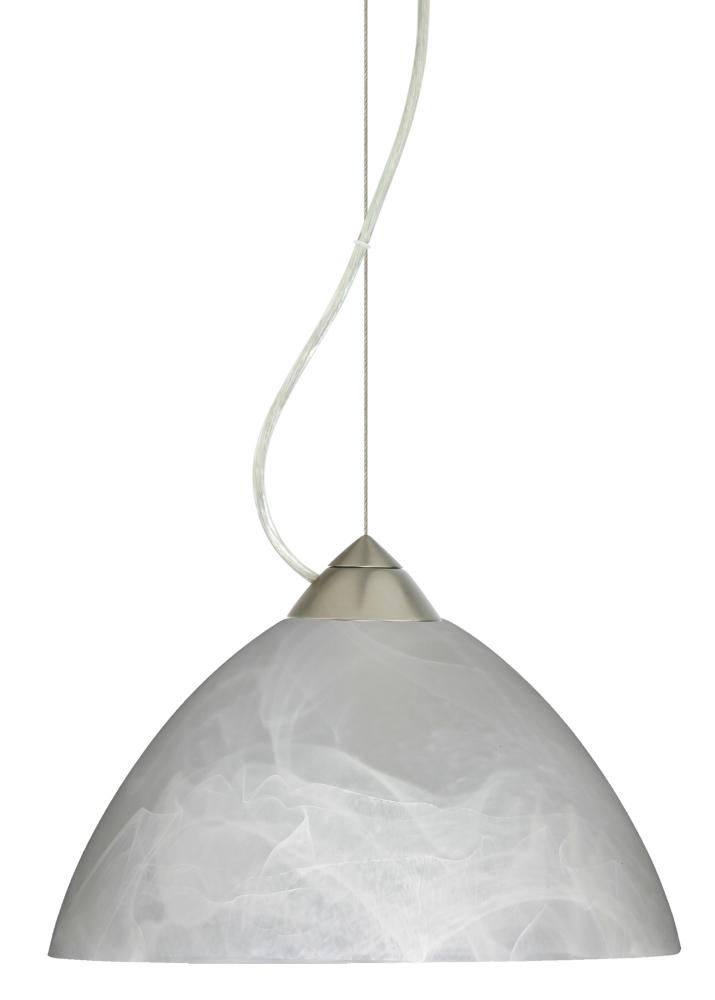 Besa Tessa LED Cable Pendant Marble Satin Nickel 1x9W LED, 15Ft. Cord
