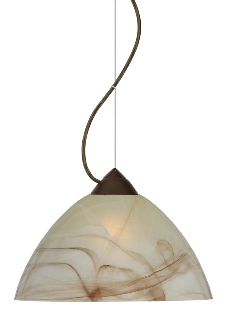 Besa Tessa LED Cable Pendant Mocha Bronze 1x9W LED, 15Ft. Cord