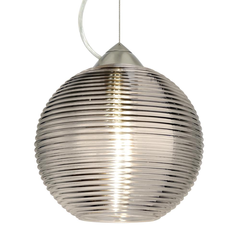 Besa Kristall 8 Pendant Satin Nickel Smoke 1x75W Medium Base, 15Ft. Cord