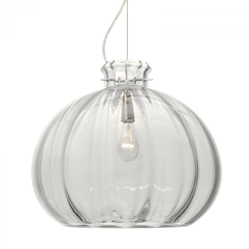 Besa Pendant Pinta 12 Clear Satin Nickel 1x100W Medium Base, 15Ft. Cord