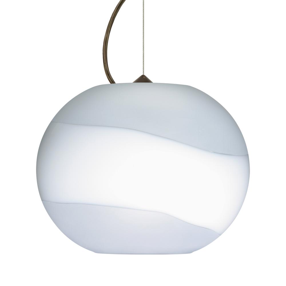 Besa Luna Pendant Opal Frost Bronze 1x100W Medium Base, 15Ft. Cord