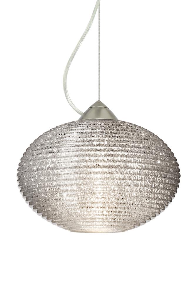 Besa Pape 12 Pendant 1Kx Glitter Satin Nickel 1x100W Medium Base