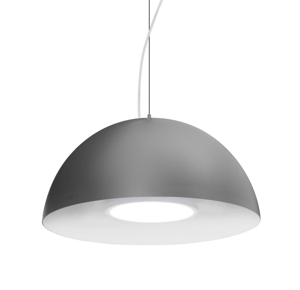 Besa Flux Cable Pendant, Silver/White, Satin Nickel Finish, 1x23W LED