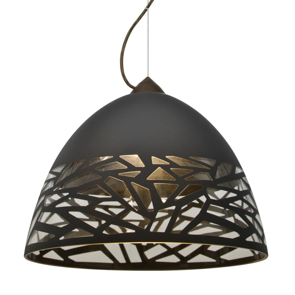Besa Kiev Pendant, Black, Bronze Finish, 1x9W LED, 15Ft. Cord