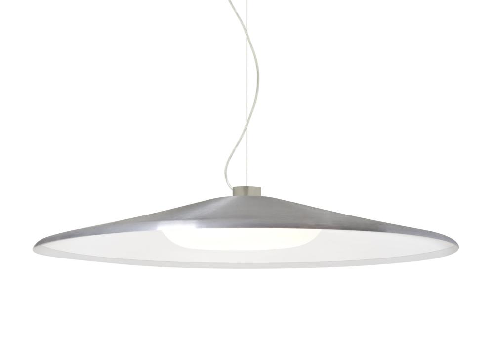 Besa Swan Cable Pendant, Silver/Opal, Satin Nickel Finish, 1x23W LED