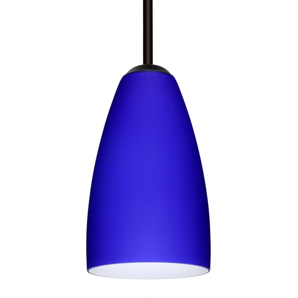 Besa Stem Riva 9 Pendant Black Cobalt Blue Matte 1x75W Medium Base