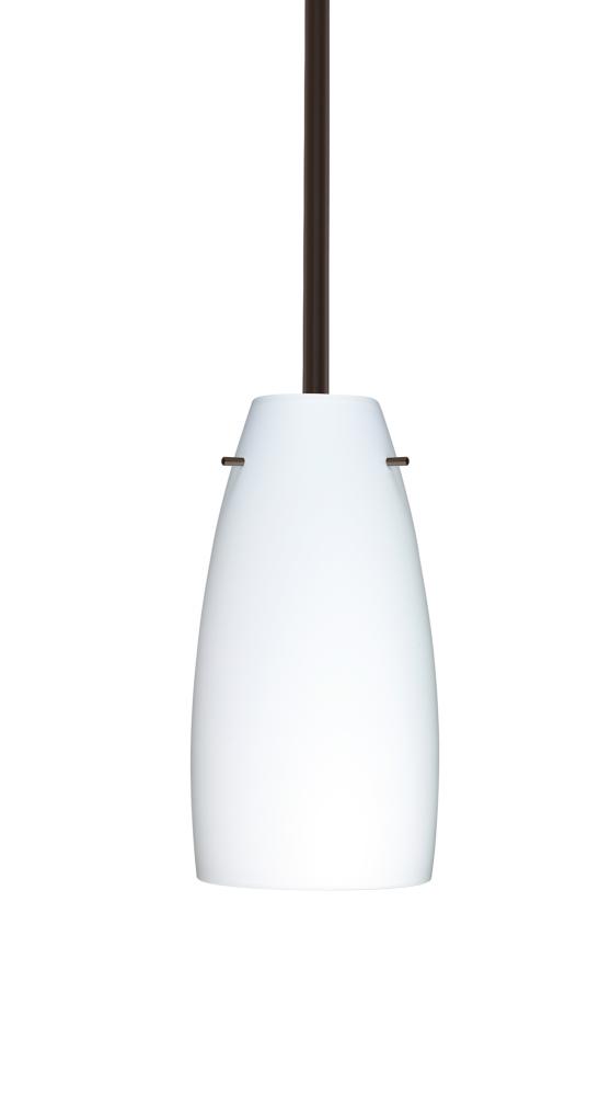 Besa Tao 10 LED Stem Pendant Opal Matte Bronze 1x9W LED, 15Ft. Cord