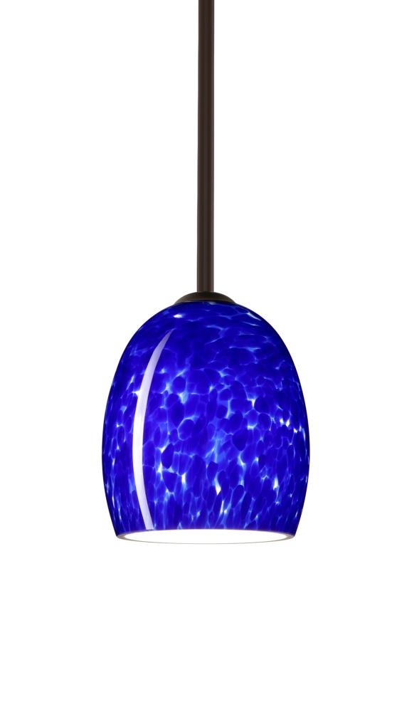 Besa Lucia Stem Pendant Bronze Blue Cloud 1x75W Medium Base, 15Ft. Cord