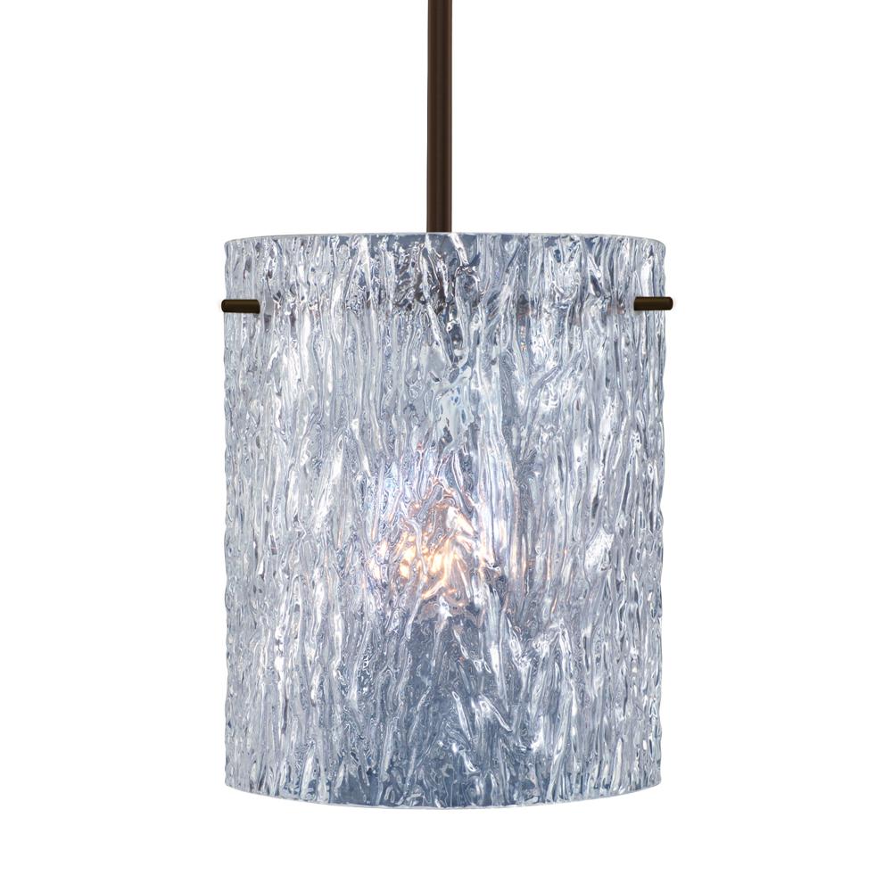 Besa Tamburo 8 Pendant Clear Stone Bronze 1x11W LED, 15Ft. Cord
