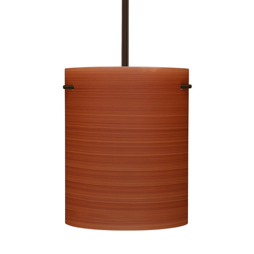 Besa Stem Pendant Tamburo 8 Bronze Cherry 1x100W Medium Base, 15Ft. Cord