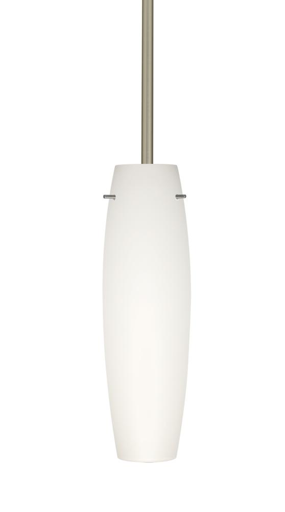 Besa Stilo 11 Stem Pendant Satin Nickel Opal Matte 1x9W LED, 15Ft. Cord