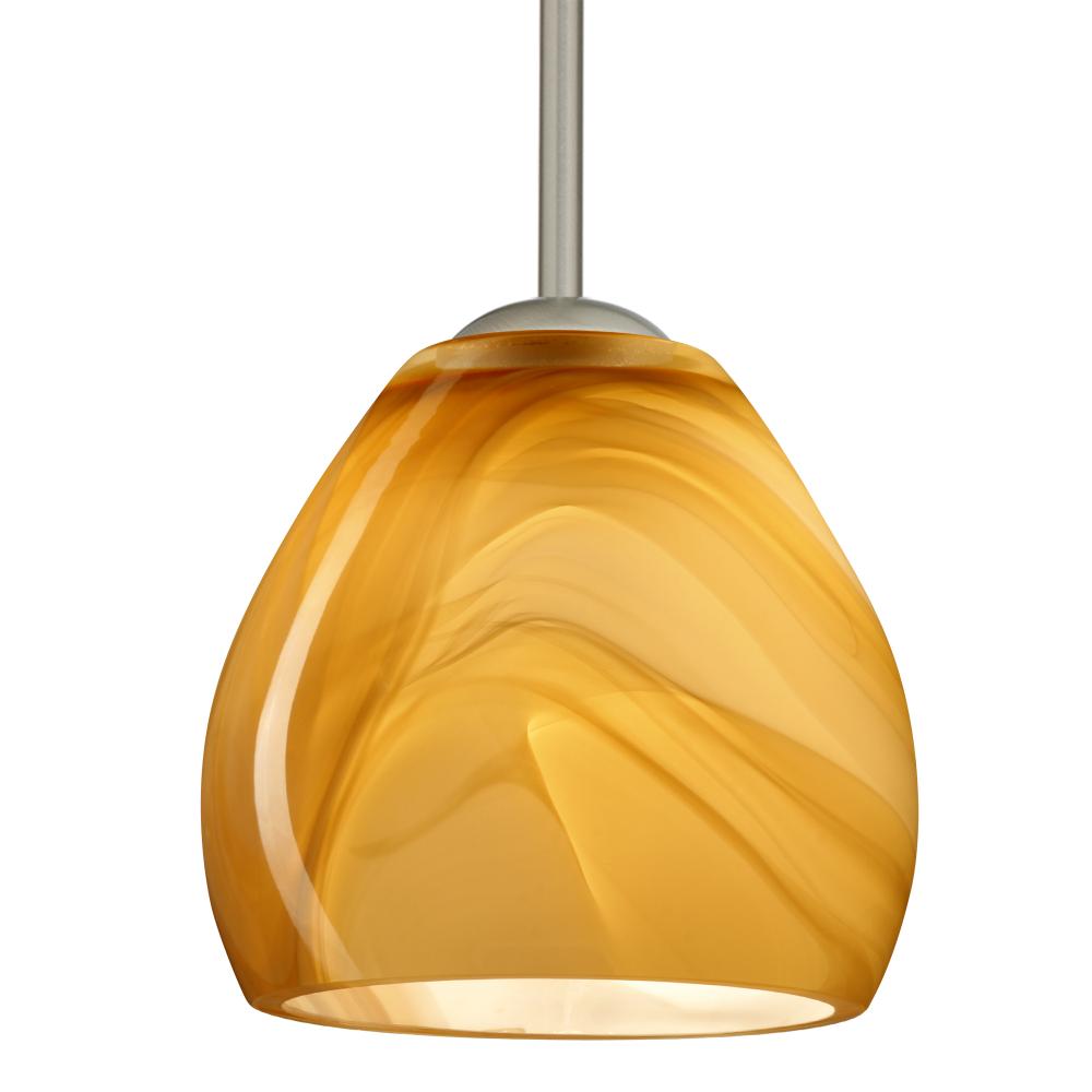 Besa Bolla Pendant Satin Nickel Honey 1x50W E12 base, 15Ft. Stem