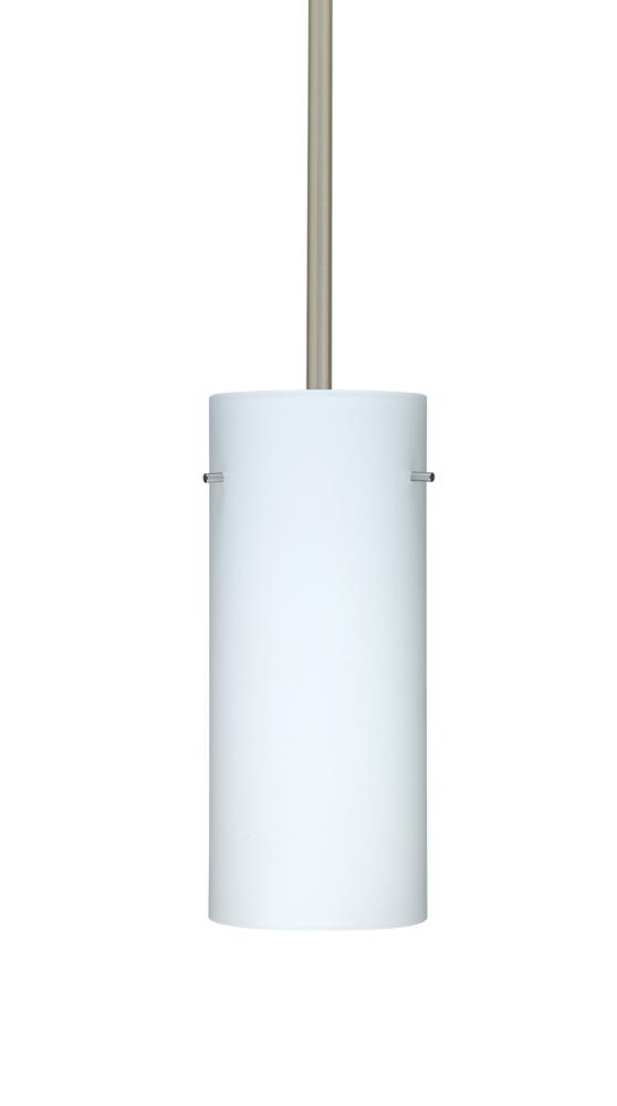 Besa Stilo 10 Stem Pendant Satin Nickel Opal Matte 1x100W Medium Base, 15Ft. Cord