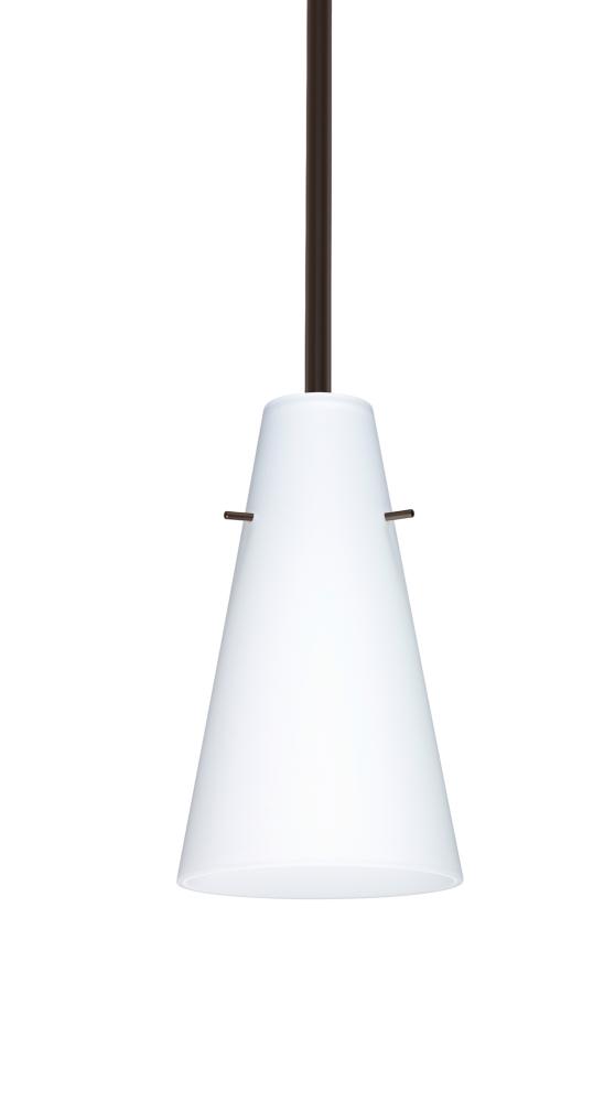 Besa Cierro LED Pendant Opal Matte Bronze 1x9W LED, 15Ft. Cord