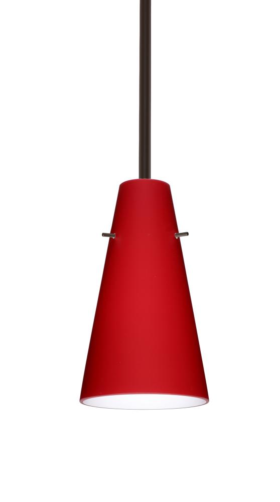 Besa Cierro Stem Pendant Bronze Ruby Matte 1x100W Medium Base, 15Ft. Cord