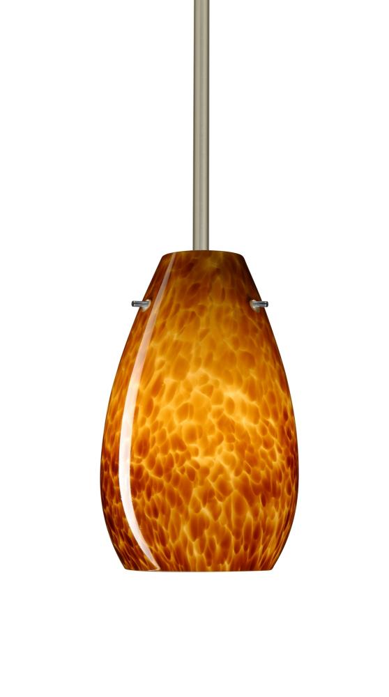 Besa Pera 9 Stem Pendant Satin Nickel Amber Cloud 1x100W Medium Base, 15Ft. Cord