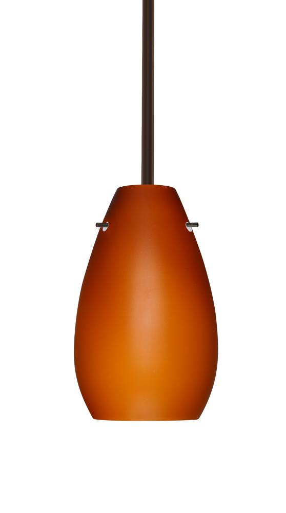 Besa Pera 9 LED Pendant Amber Matte Bronze 1x9W LED, 15Ft. Cord