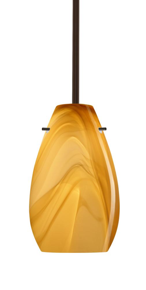 Besa Pera 9 LED Pendant Honey Bronze 1x9W LED, 15Ft. Cord