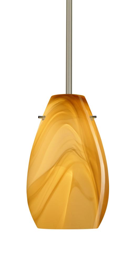 Besa Pera 9 LED Pendant Honey Satin Nickel 1x9W LED, 15Ft. Cord